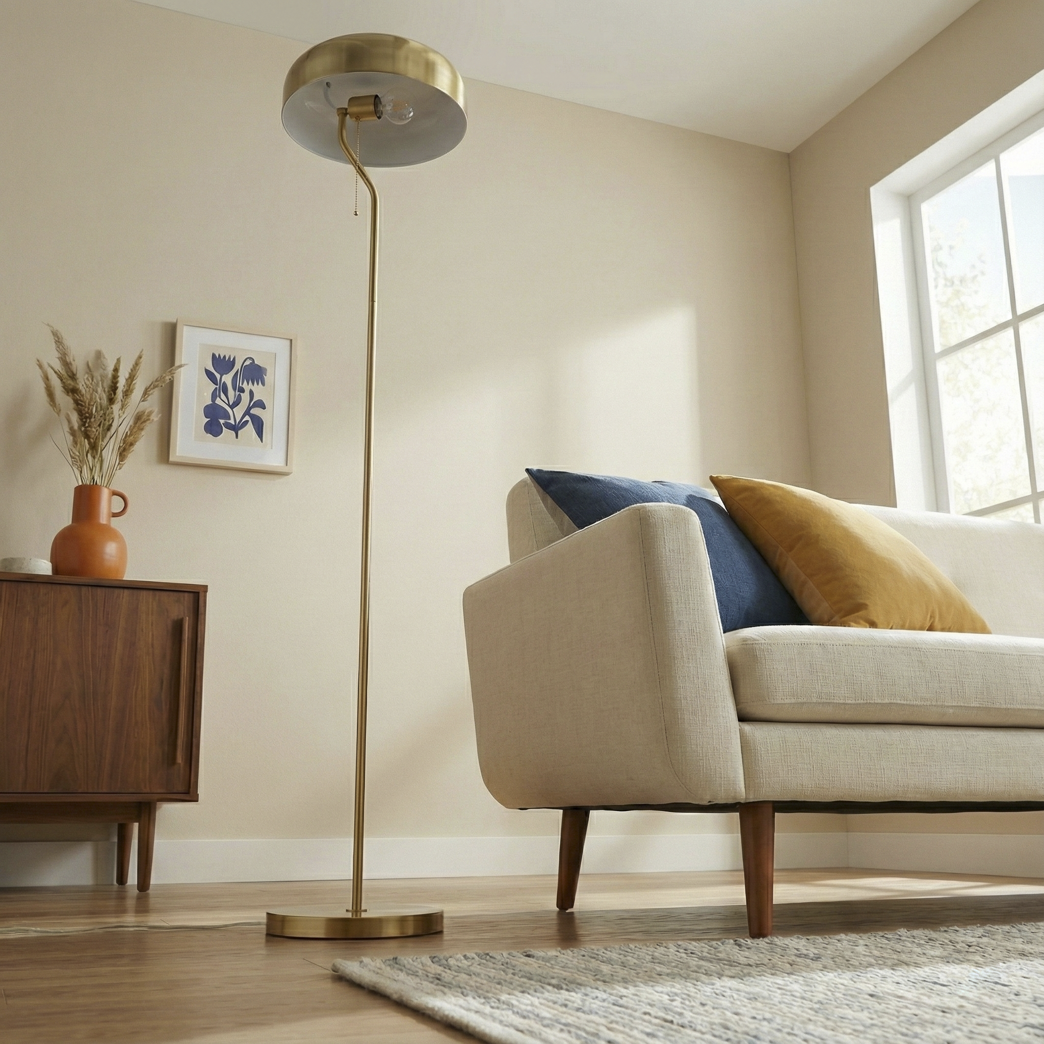 Spectra Floor Lamp | Gold Outer and White Inner | Ashcroft Imports Furniture