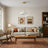 Astral Pendant Lamp | White Exterior & Gold Brass Accents