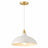 Astral Pendant Lamp | White Exterior & Gold Brass Accents