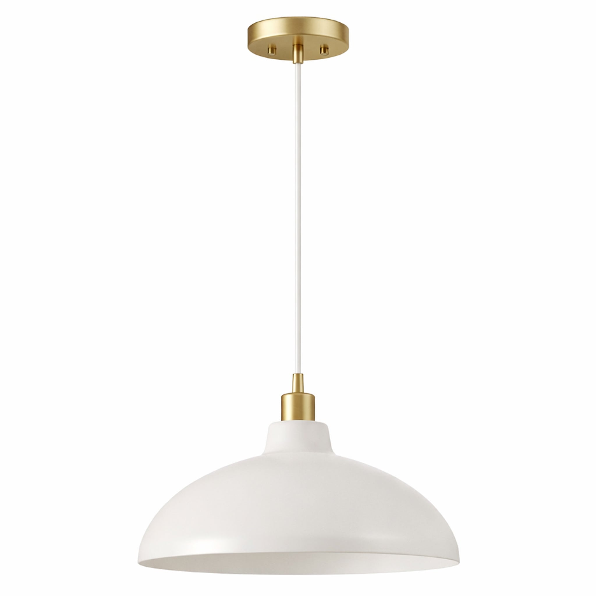 Astral Pendant Lamp | White Exterior & Gold Brass Accents