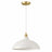 Astral Pendant Lamp | White Exterior & Gold Brass Accents