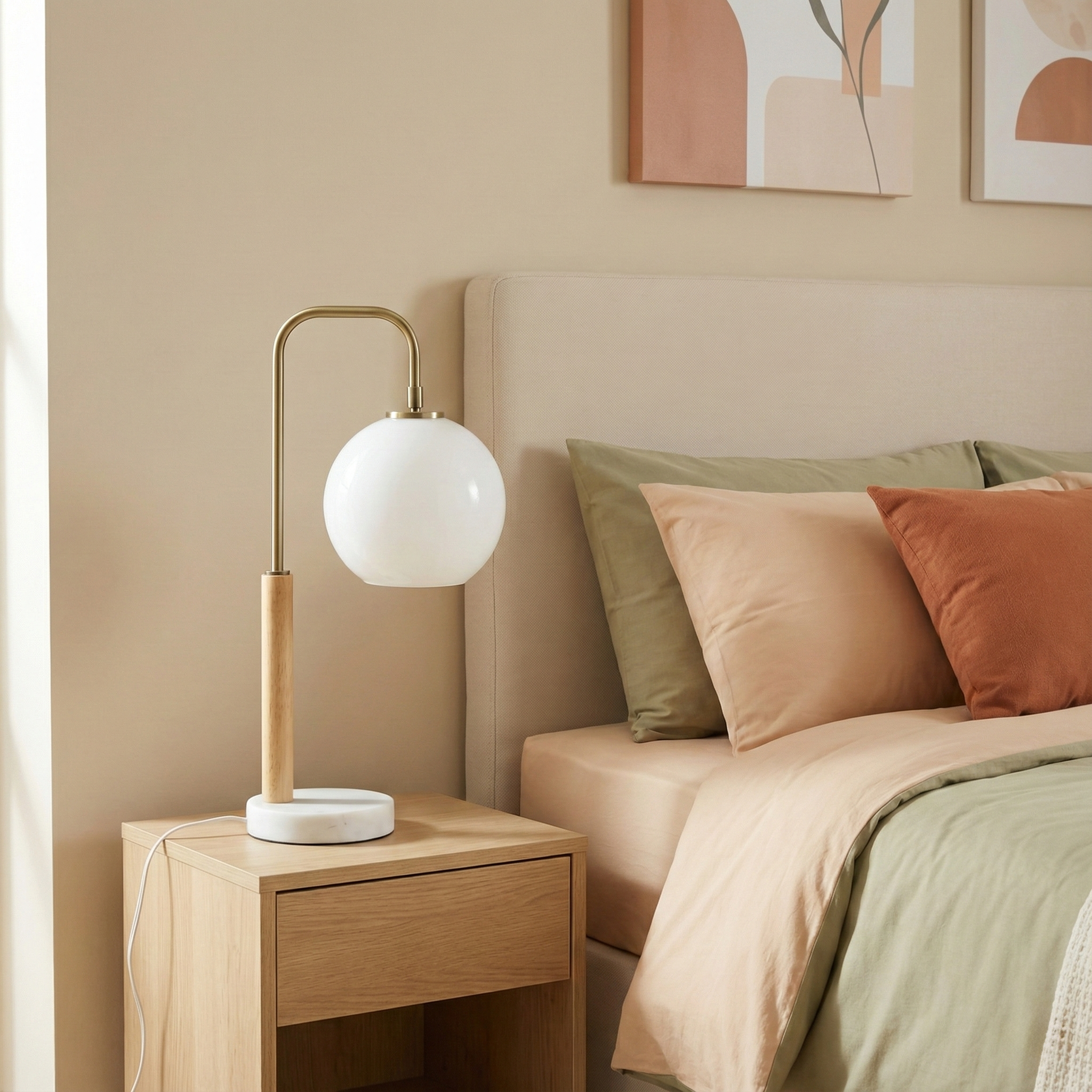 Auris Table Lamp | Brass Frame & Marble Base