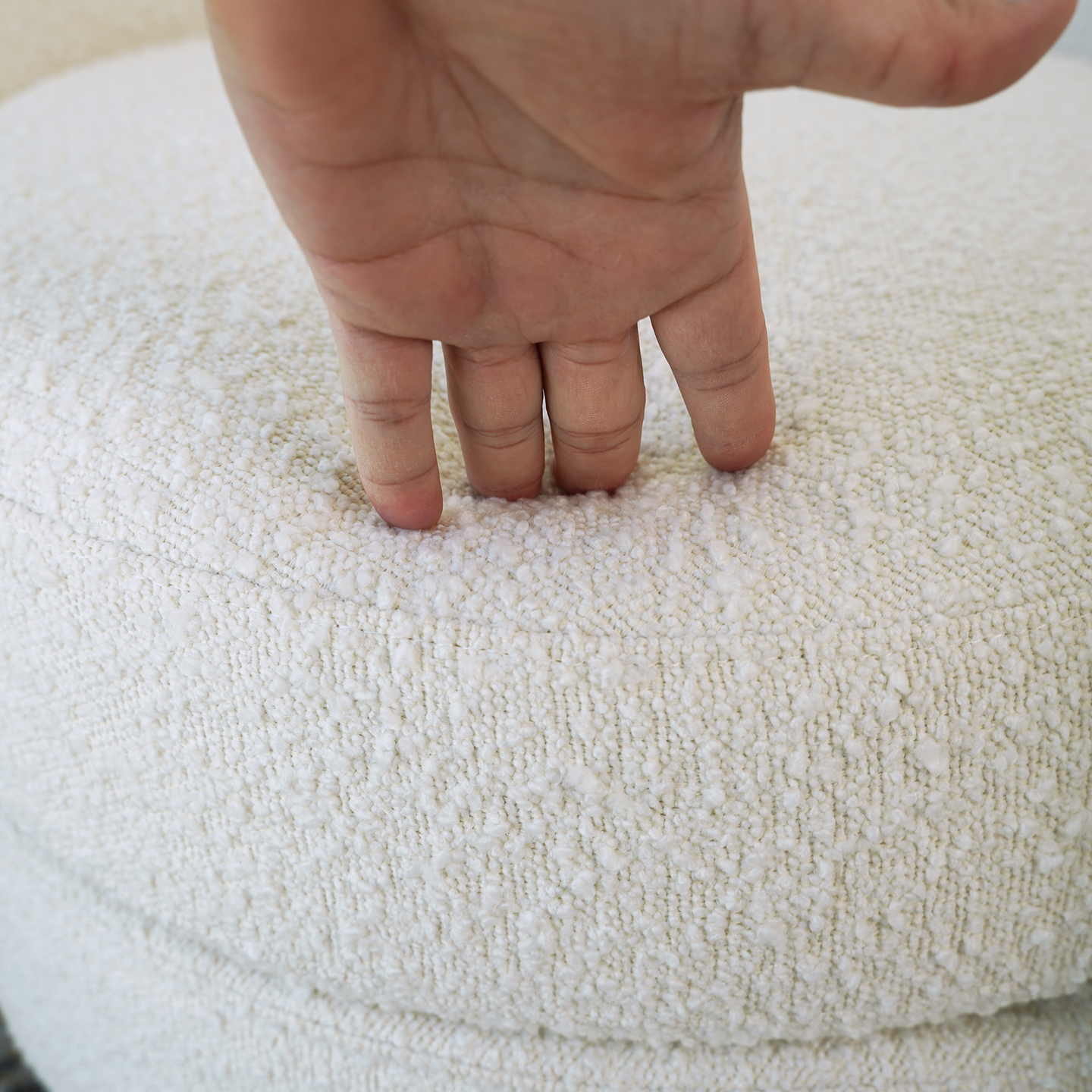 Avalon White Boucle Lounge Chair