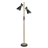 Axis Brassed Gold Floor Lamp with 4-Way Switch Double Spots with Metal Base - West Lamp