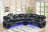 Barcelona Black Power Reclining Sectional (Power Headrests) (ETA 7/29)