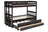 BB40 TWIN/TWIN Bunk Bed w/Twin Trundle + 3 Drawers Espresso