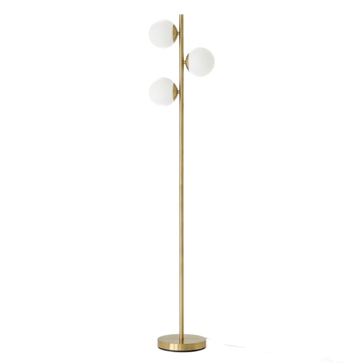 Brilliance Modern Gold Brush Floor Lamp | Opal Glass Shades | Ashcroft Imports Furniture