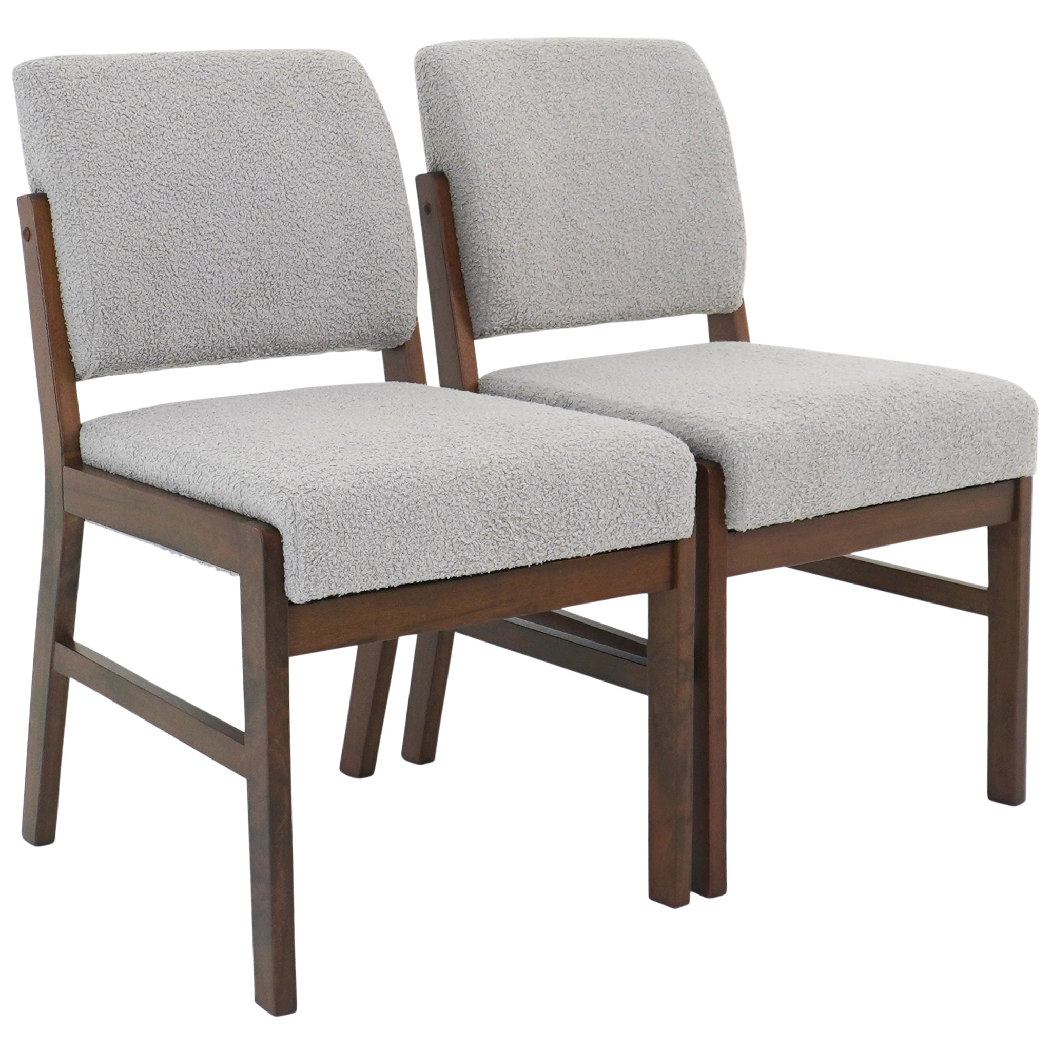 Caldwell Dining Chair | Light Grey Textured Boucle Modern Rustic Design | Ashcroft Imports Furniture