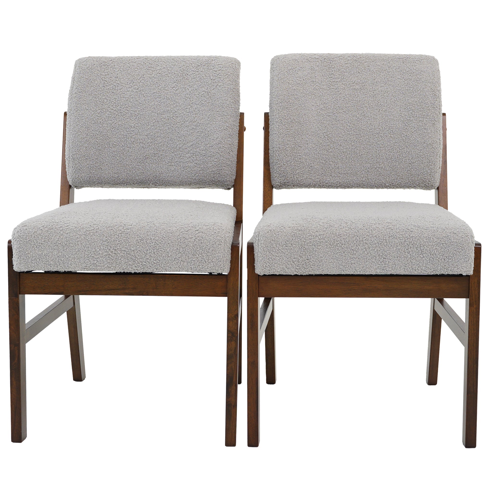 Caldwell Dining Chair | Light Grey Textured Boucle Modern Rustic Design | Ashcroft Imports Furniture