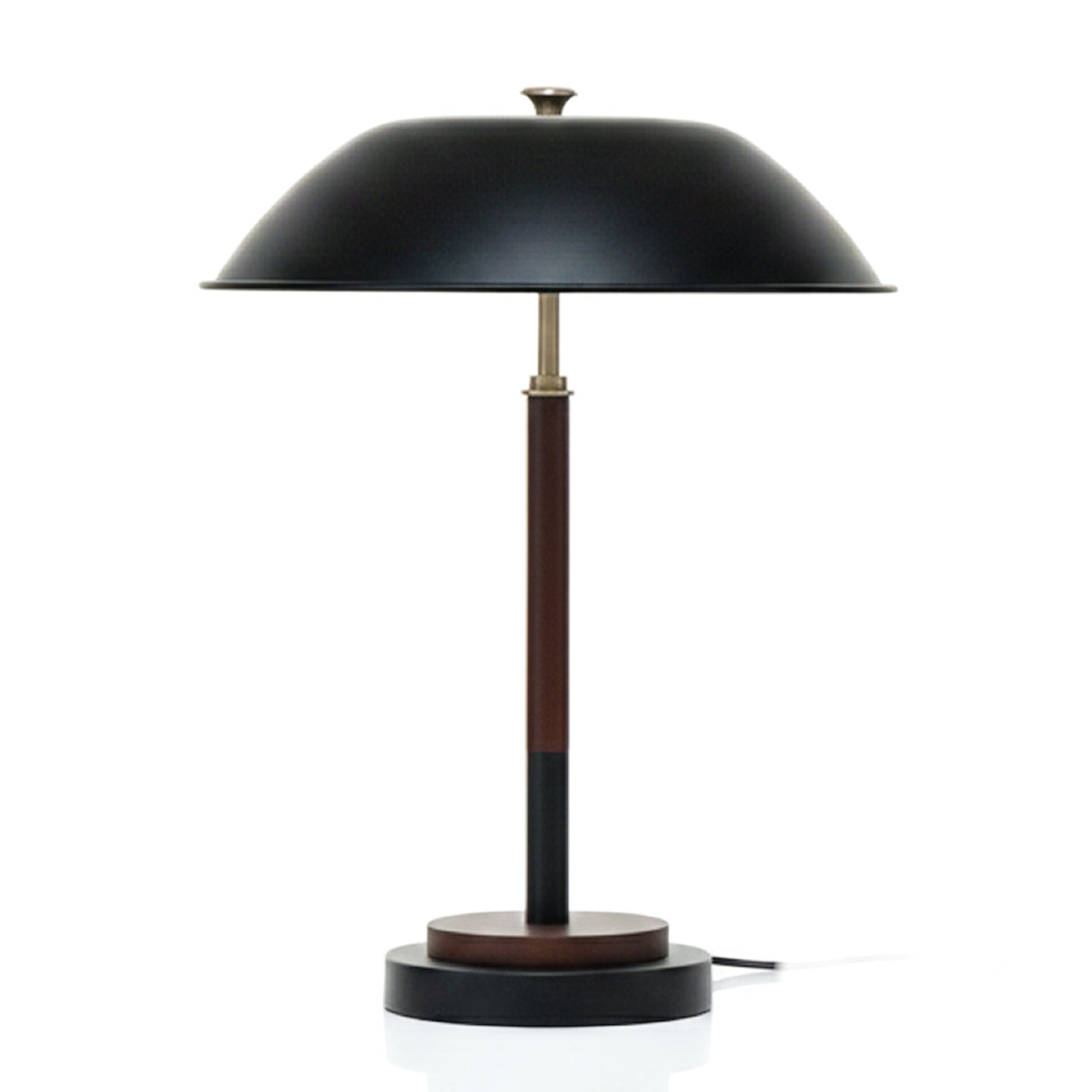 Cosmiclume Table Lamp | Matte Black Dome & Walnut Base