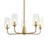 Dazzle Five Lights Chandelier | Satin Brass & Clear Seeded Glass