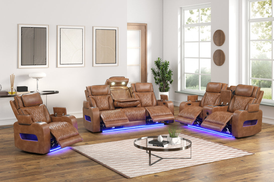 DUBAI 3PC Brown Power Reclining Set (ETA: 7/31)