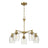 Elegance Chandelier | Golden Brass Finish & Water Glass Shades