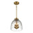 Ember Three Candle Lights Pendant | Satin Brass & Clear Glass