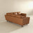 Erman Mid-Century Modern Genuine Tan Leather Corner Sectional Sofa | Ashcroft Imports Furniture
