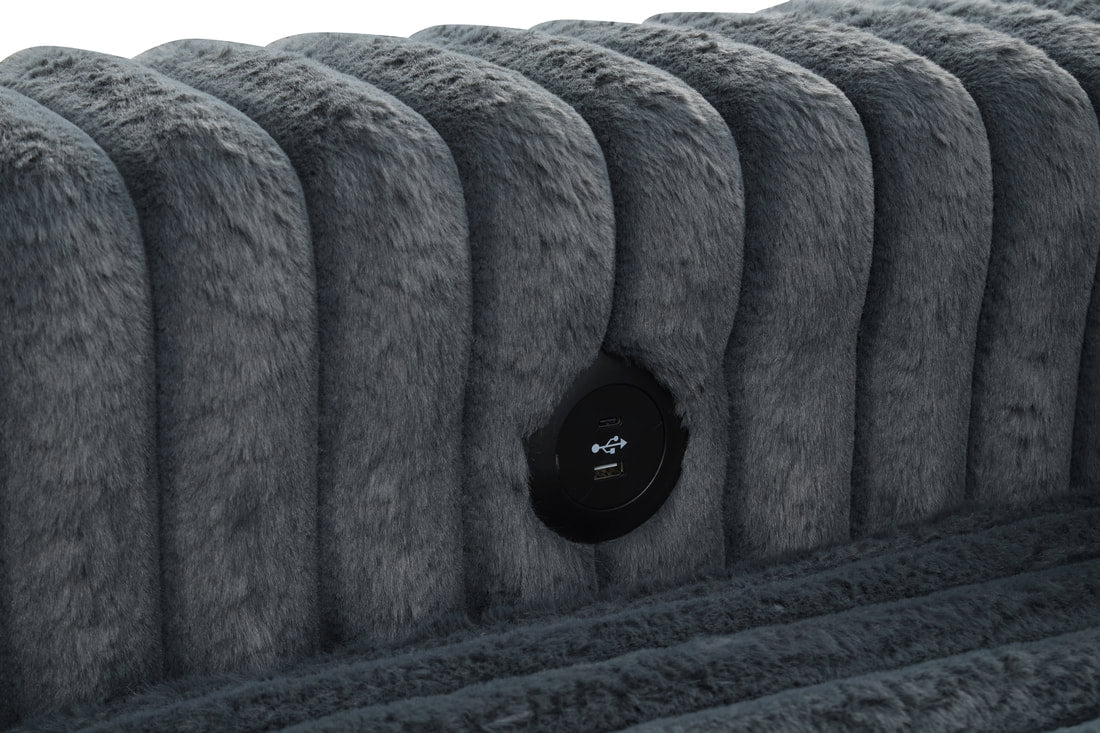 Forever Charcoal Sectional With Pull-Out Bed
