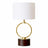Grid Table Lamp | Circular Brass Ring & Wooden Base