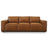 Hanky Mid-Century Modern Genuine Tan Leather Sofa
