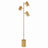 Harmony Brassed Gold Floor Lamp with Rotary Switch Triple Spots Metal Block Base