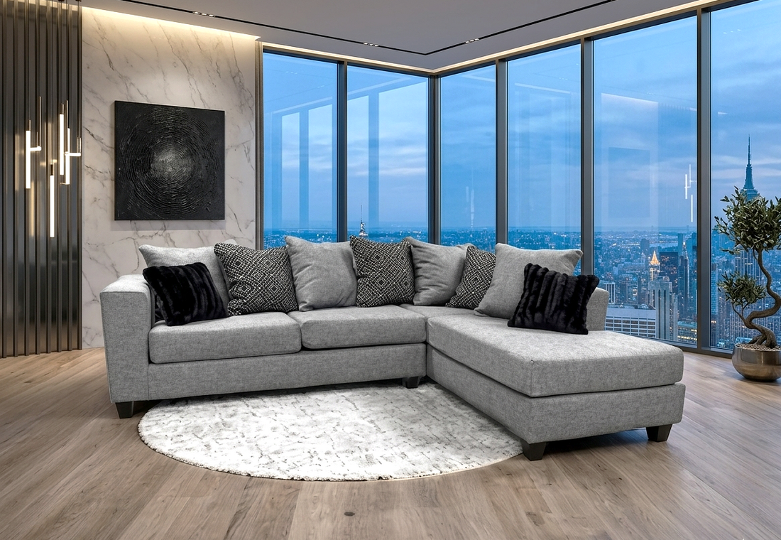110 - Gunmetal Sectional **ON SALE**