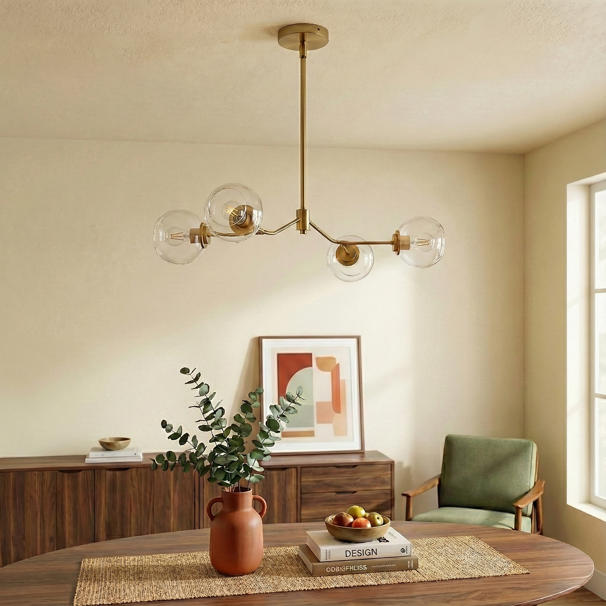 Jewel Chandelier | Linear Modern Farmhouse & Clear Glass