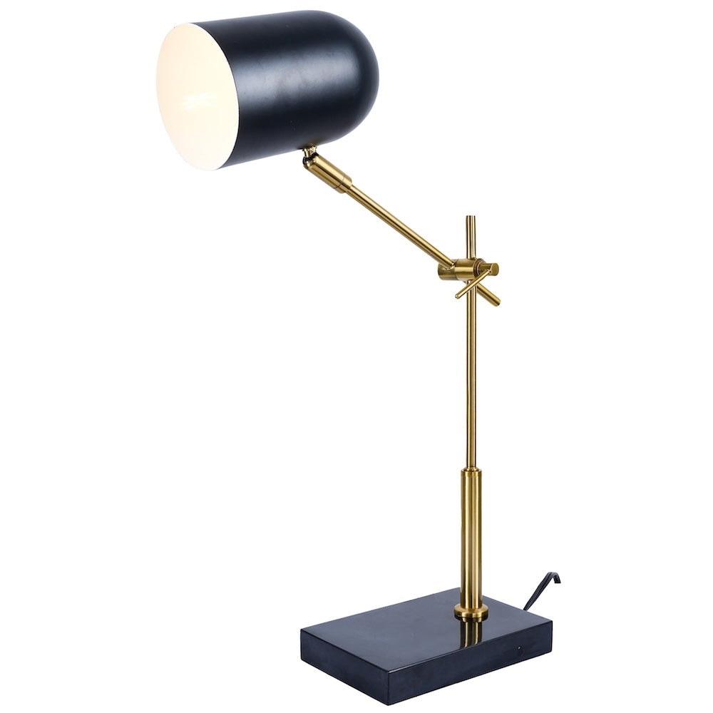 Lumora Table Lamp | Adjustable Black & Gold Desk Lighting