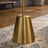 Lumina Brassed Gold Floor Lamp with Rotary Switch Triple Spots Metal Cone Base