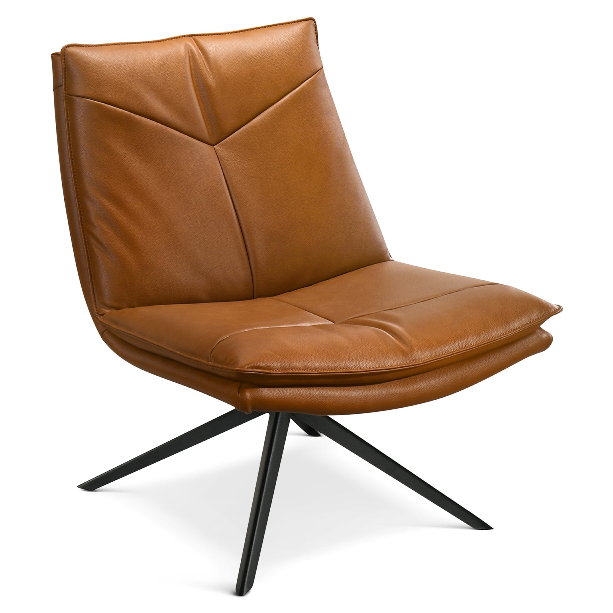 Oakland Cognac Vegan Leather Swivel Chair - Ashcroft Furniture