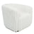 Mira White Soft Plush Fabric Swivel Chair