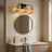 Moonlit Three Lights Wall Sconce With Rattan Shade, Bathroom Lighting Fixtures Over Mirror