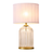 Nebulis Table Lamp | Gold Accents & Pink Pleated Shade