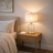 Nebulis Table Lamp | Gold Accents & Pink Pleated Shade