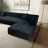 Nolan U-Shape Corner Sofa - Black Velvet