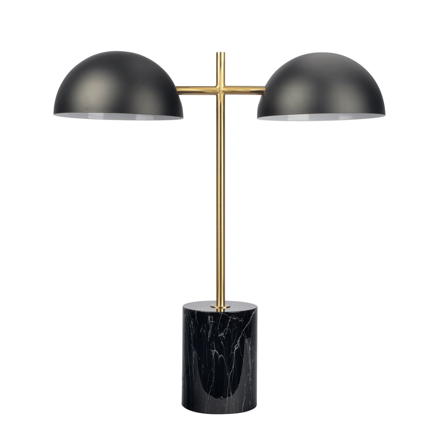 Nova Hydro Black Table Lamp | Double Lamp & Faux Marble Base