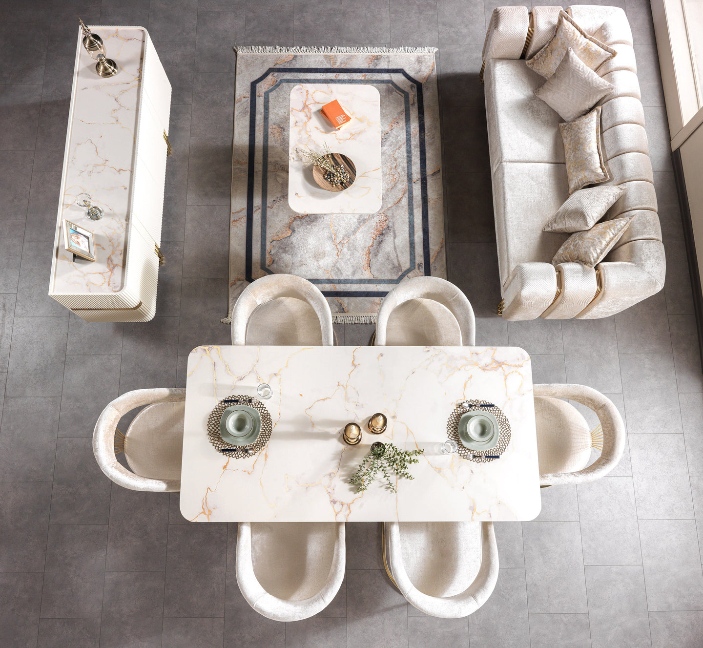 Santana Ivory 7-Piece Dining Set