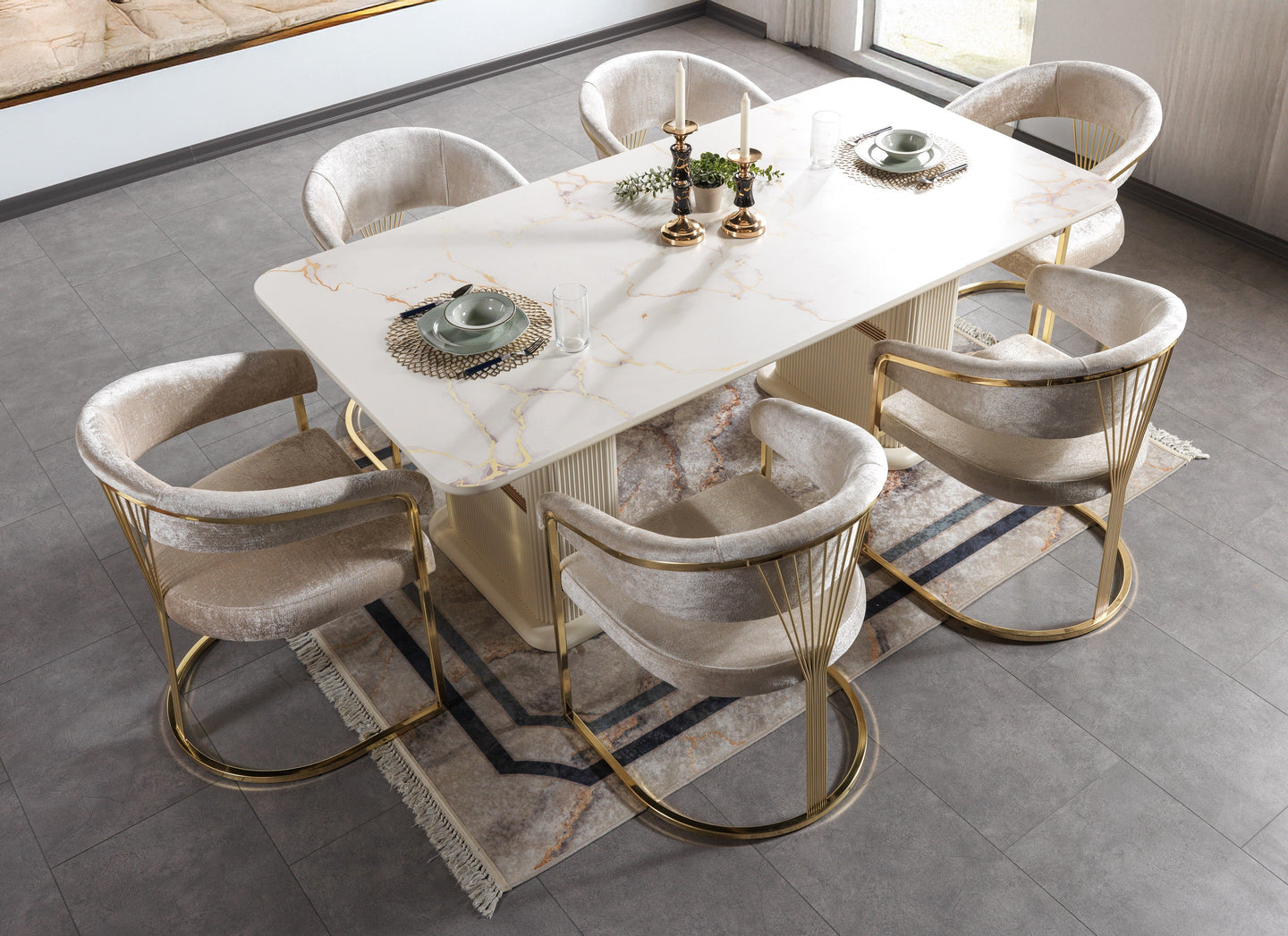 Santana Ivory 7-Piece Dining Set