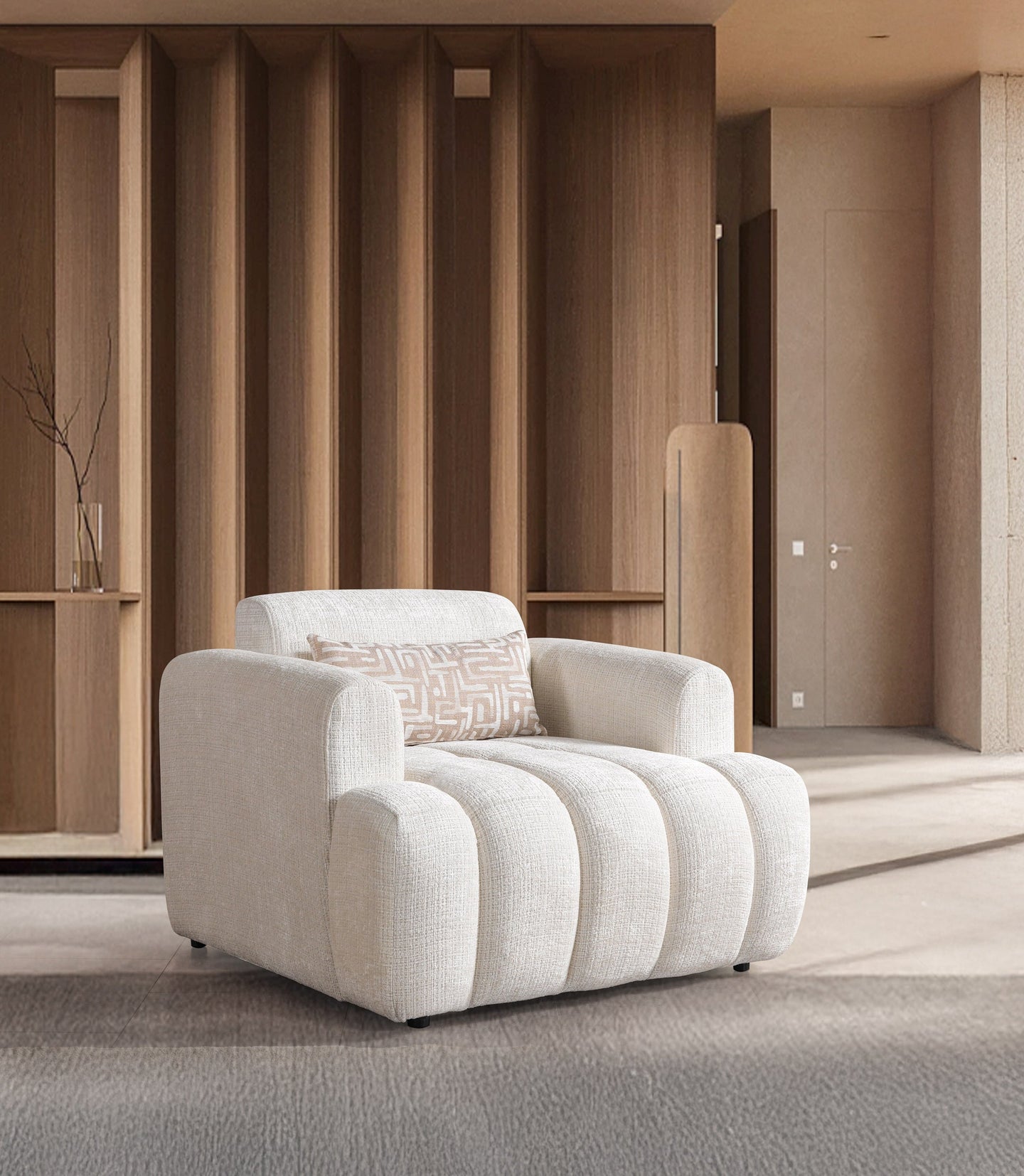 Yulia Ivory Boucle Chair