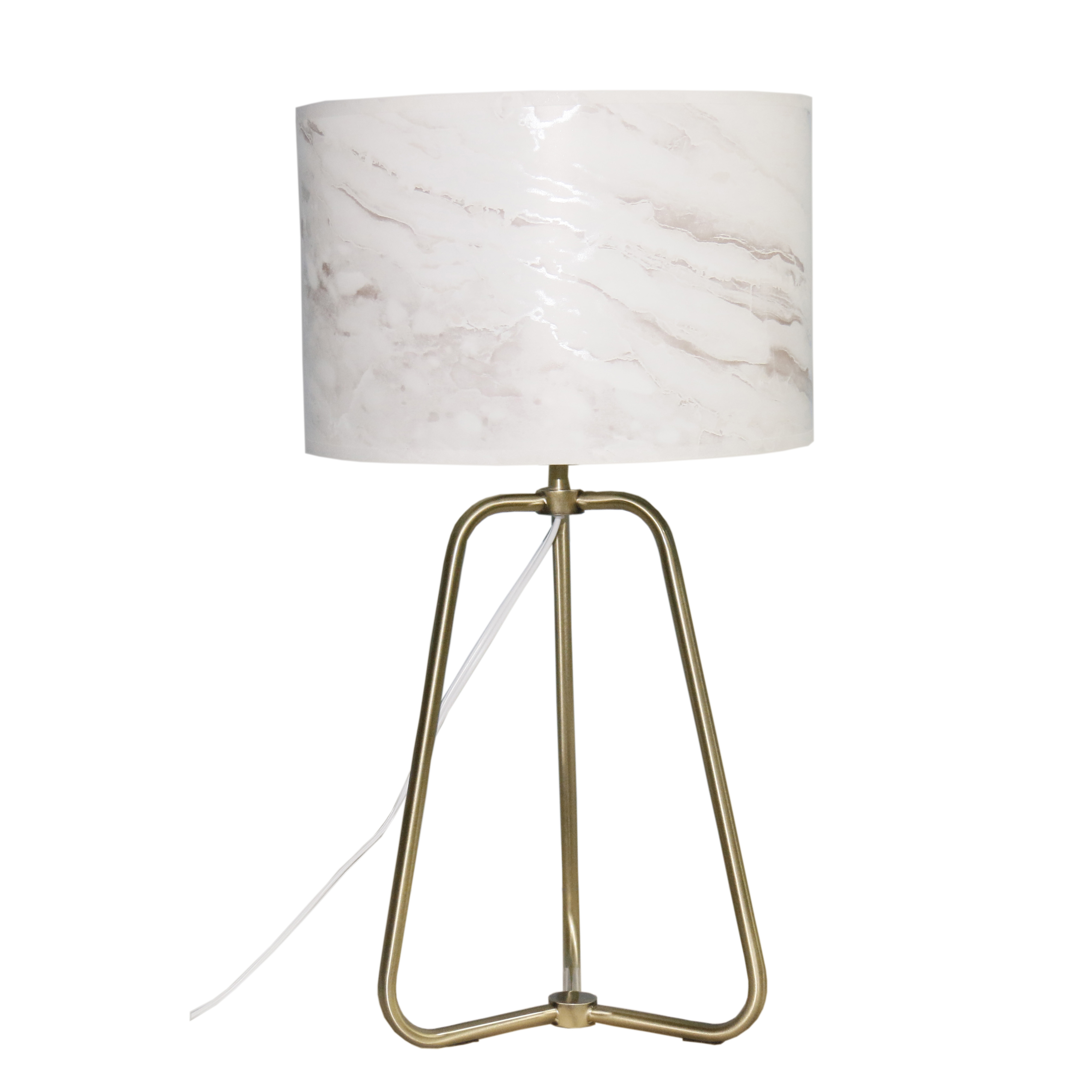 Optima Table Lamp | Antique Brass & Faux Marble Shade