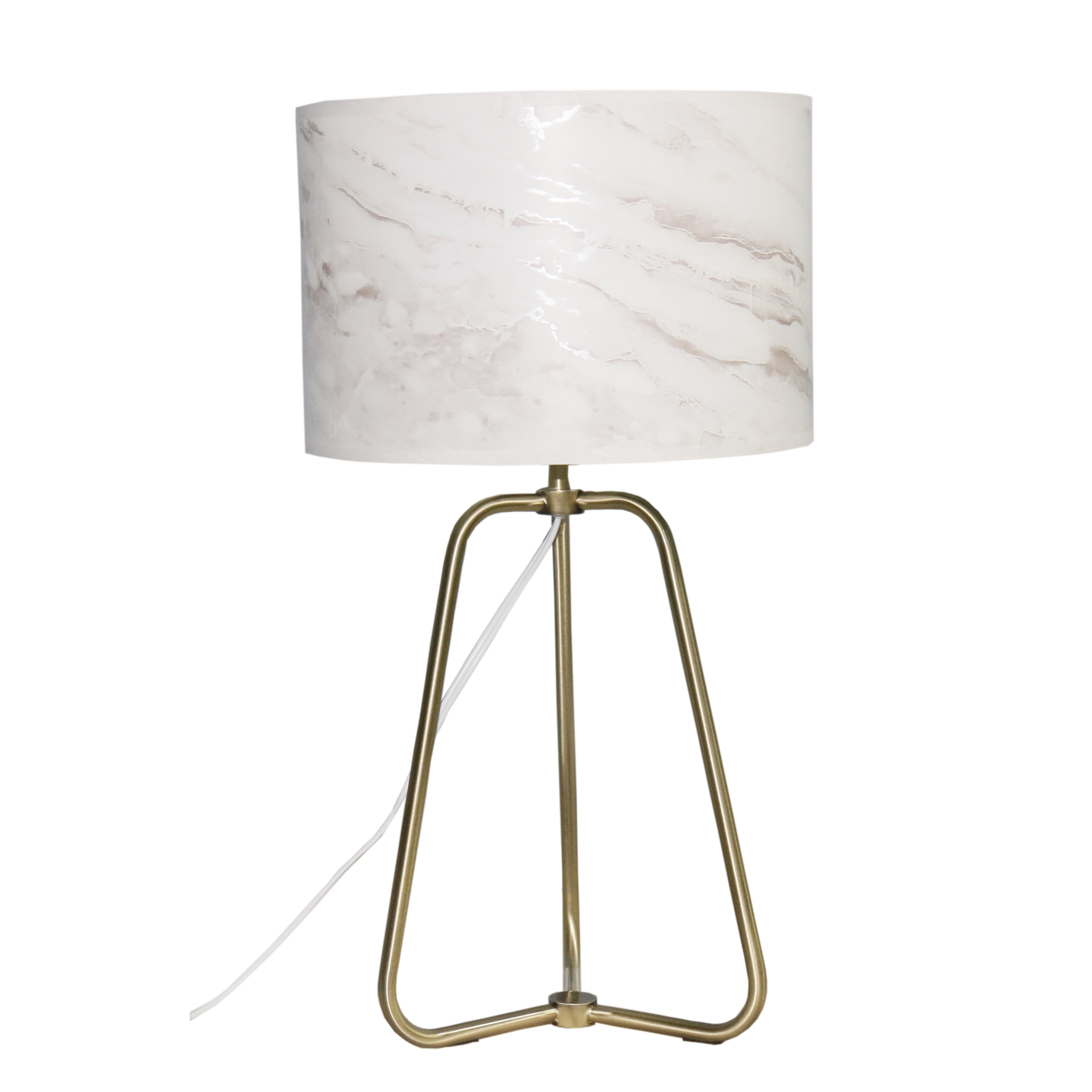Optima Table Lamp | Antique Brass & Faux Marble Shade