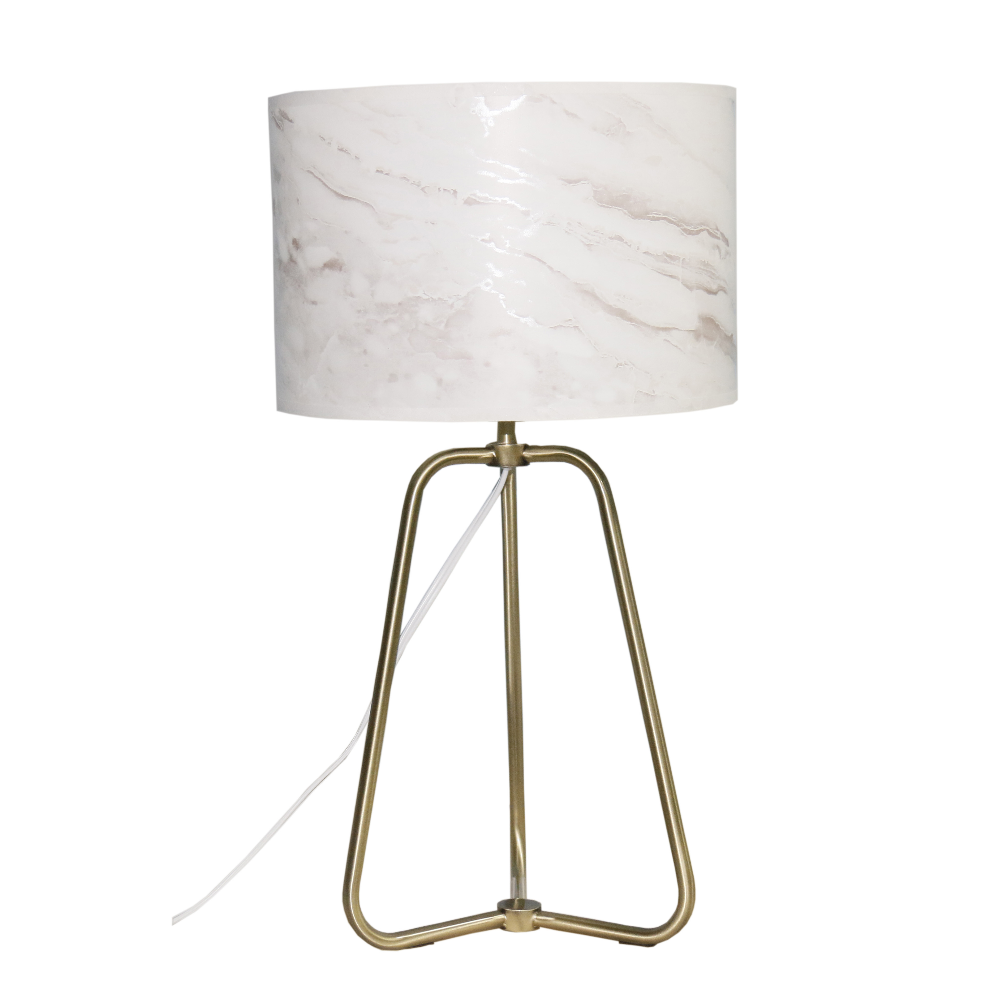 Optima Table Lamp | Antique Brass & Faux Marble Shade