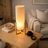 Rayna Table Lamp | Oak Finish & Natural Cylindrical Shade