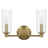 Regal Double Light Vanity | Satin Brass & Clear Ribbed Glass