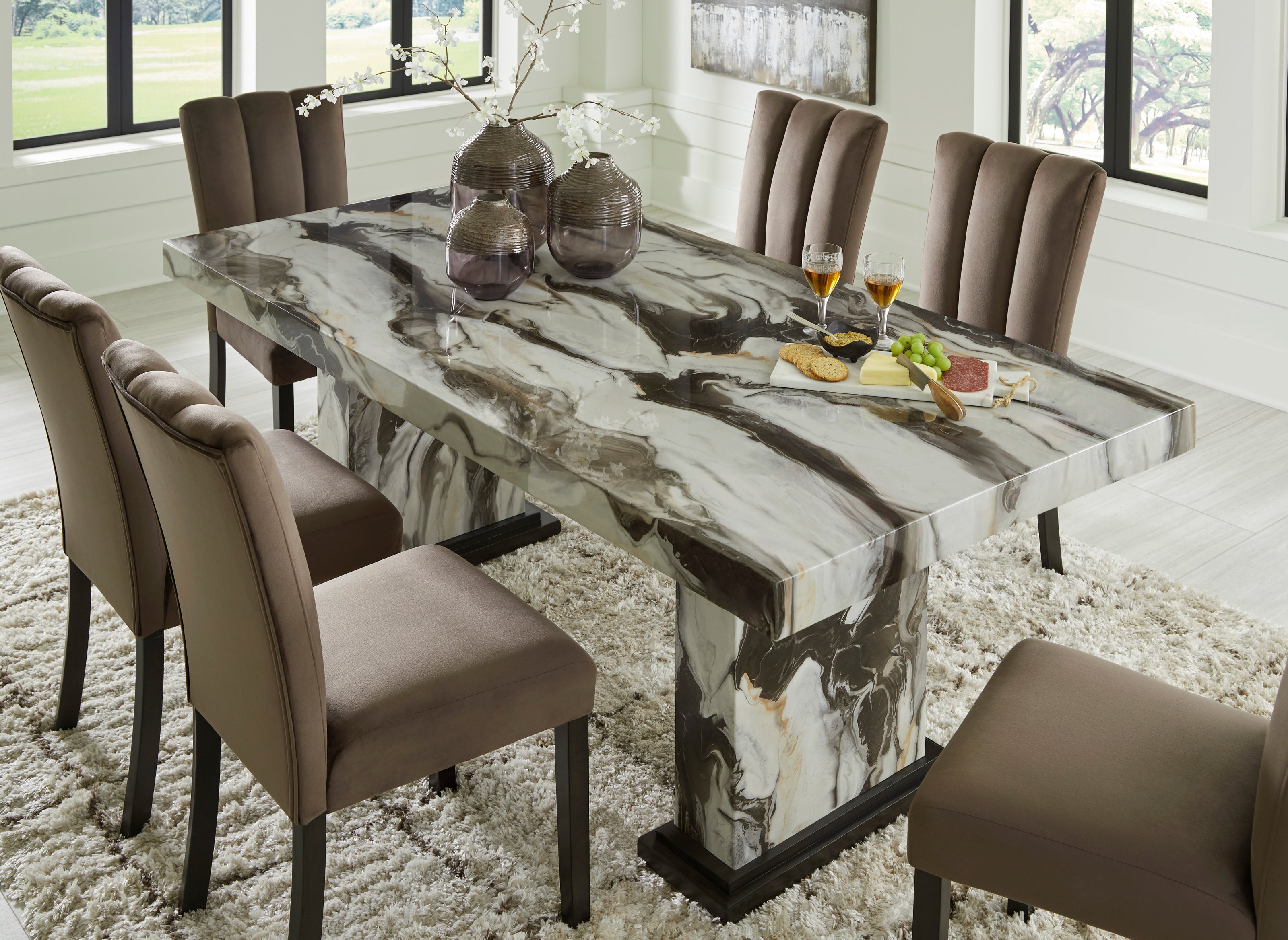 Ashley D581-26 Table and 6 Chairs Set