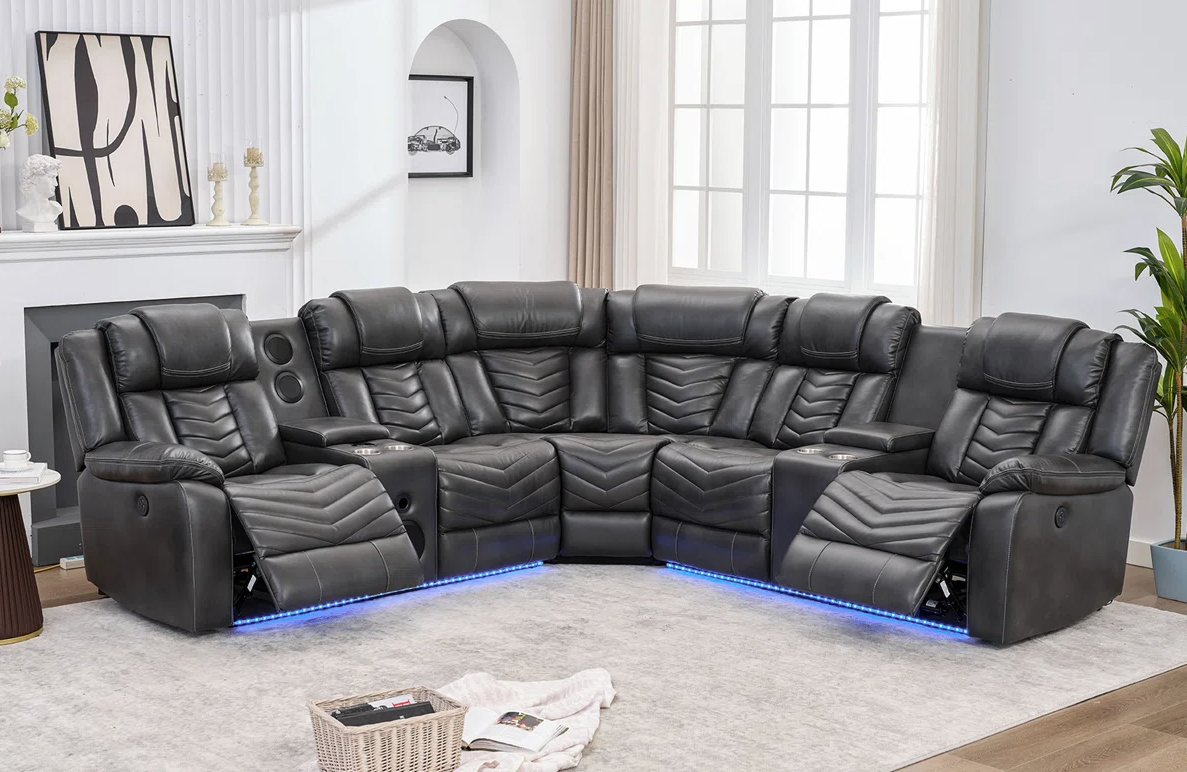 ACE28 Gray Reclining Sectional (ETA 7/17)