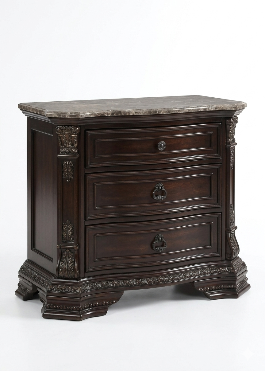B3000 - Marble Top Nightstand