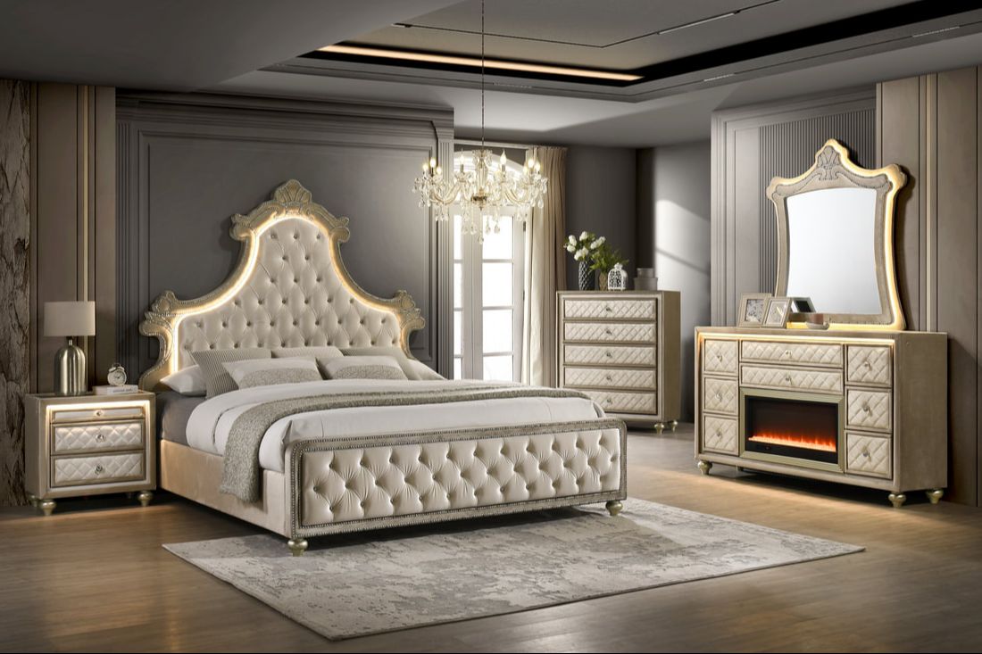 Majesty2 Beige 4PC or 5PC Set - Queen, King