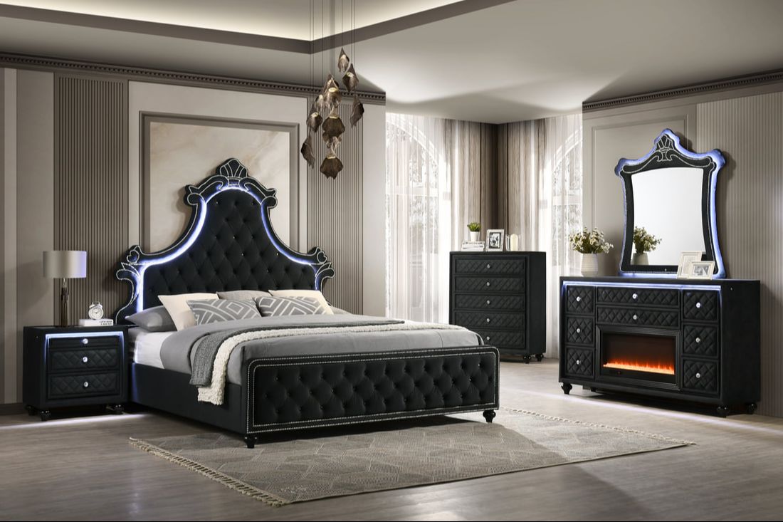 Majesty2 Black 4PC or 5PC Set - Queen, King