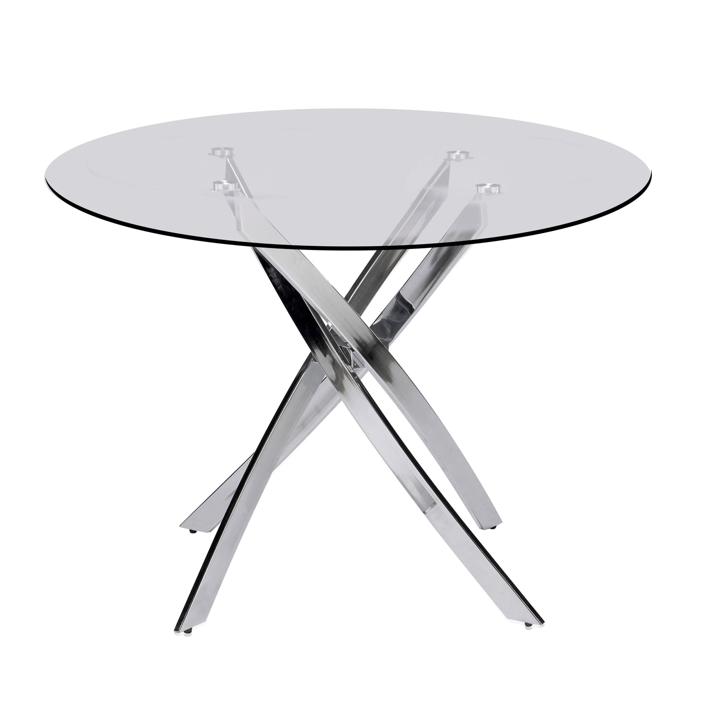 D107 - Gray - Glass Table + 4 Chairs