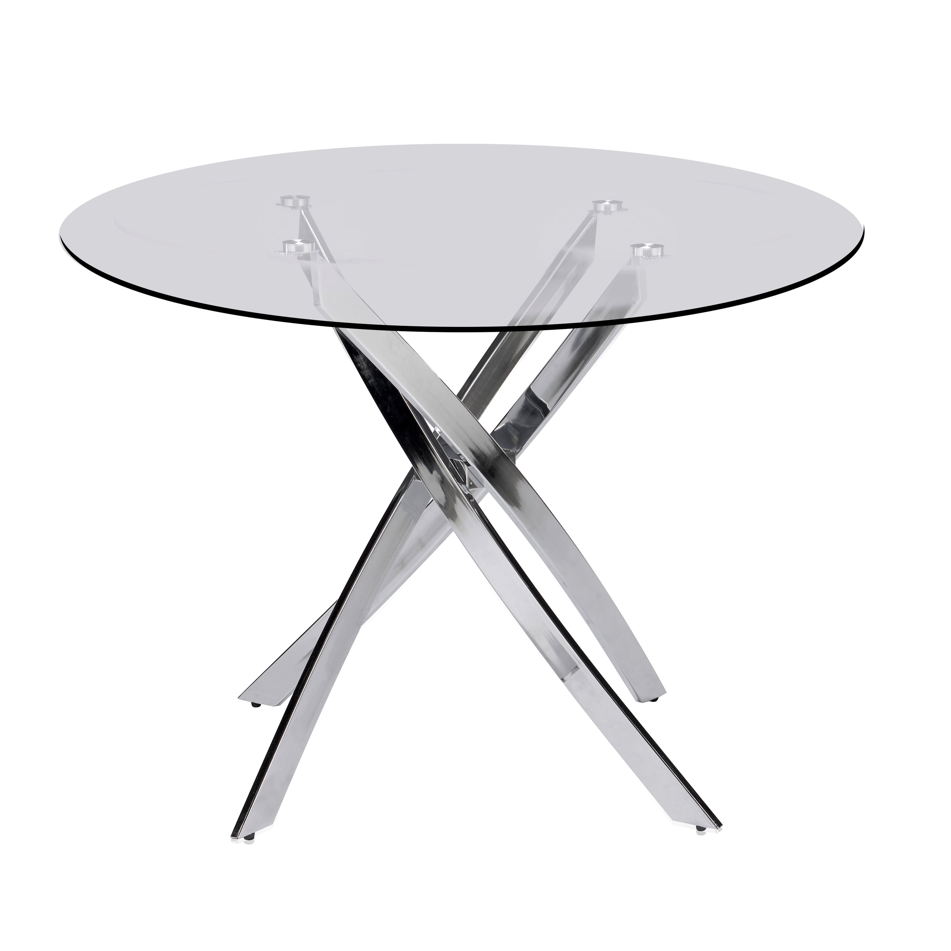 D107 - Gray - Glass Table + 4 Chairs