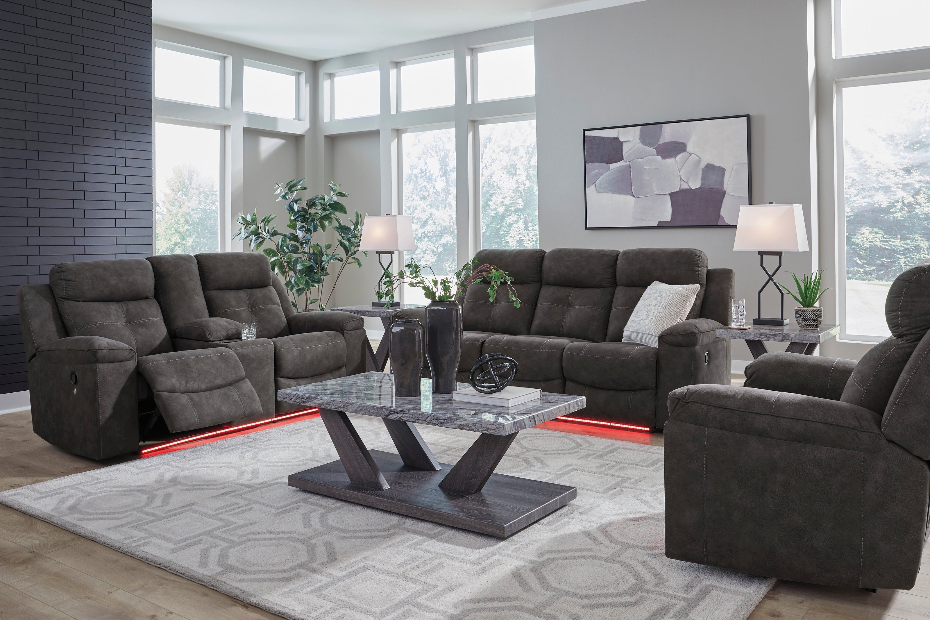 Ashley 636-05 - 2pc or 3pc Reclining Set (Multi-Color LED Lights)